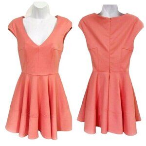 Topshop pink V front Skater Dress, Size 6